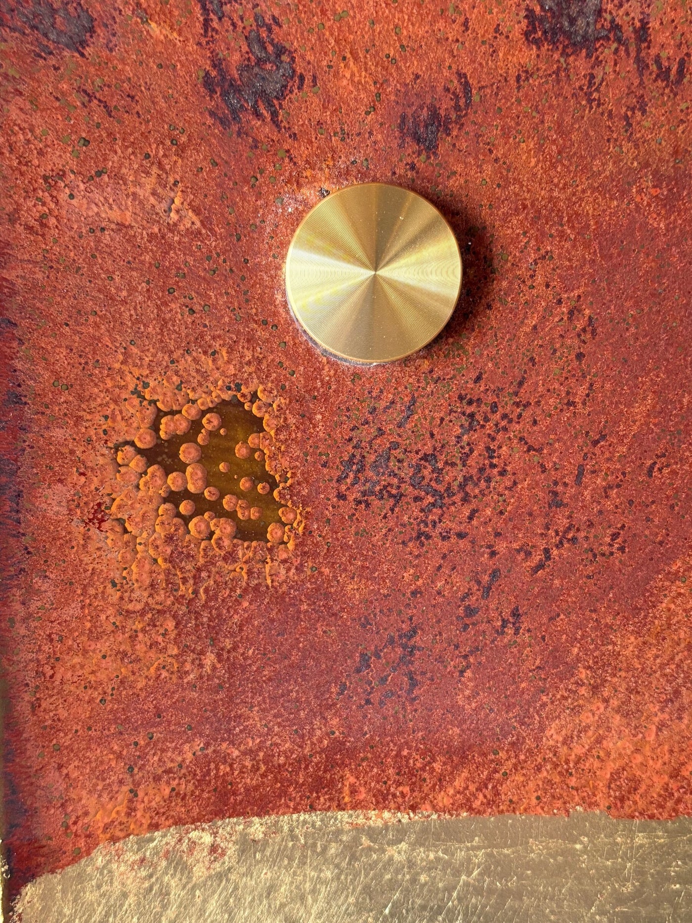 Circle Line Square Copper and Gold Wall Squares