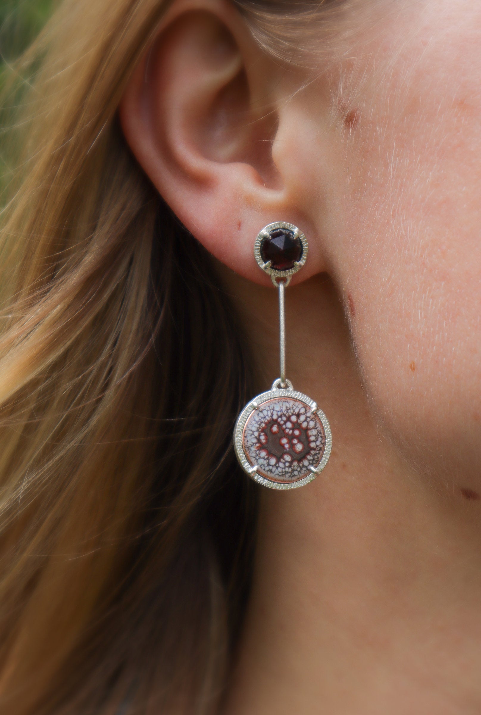 Garnet and Galaxy Earrings