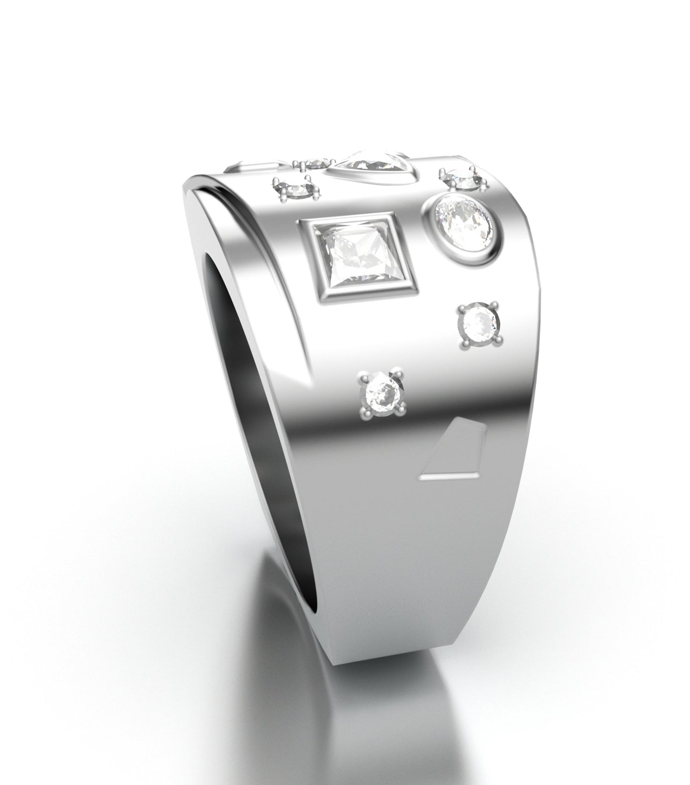 Wide Multi Diamond Ring
