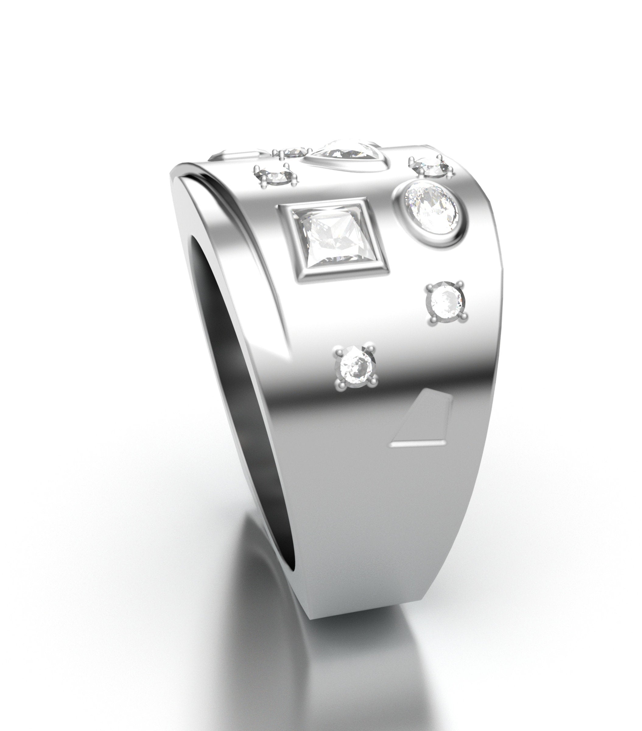 Wide Multi Diamond Ring