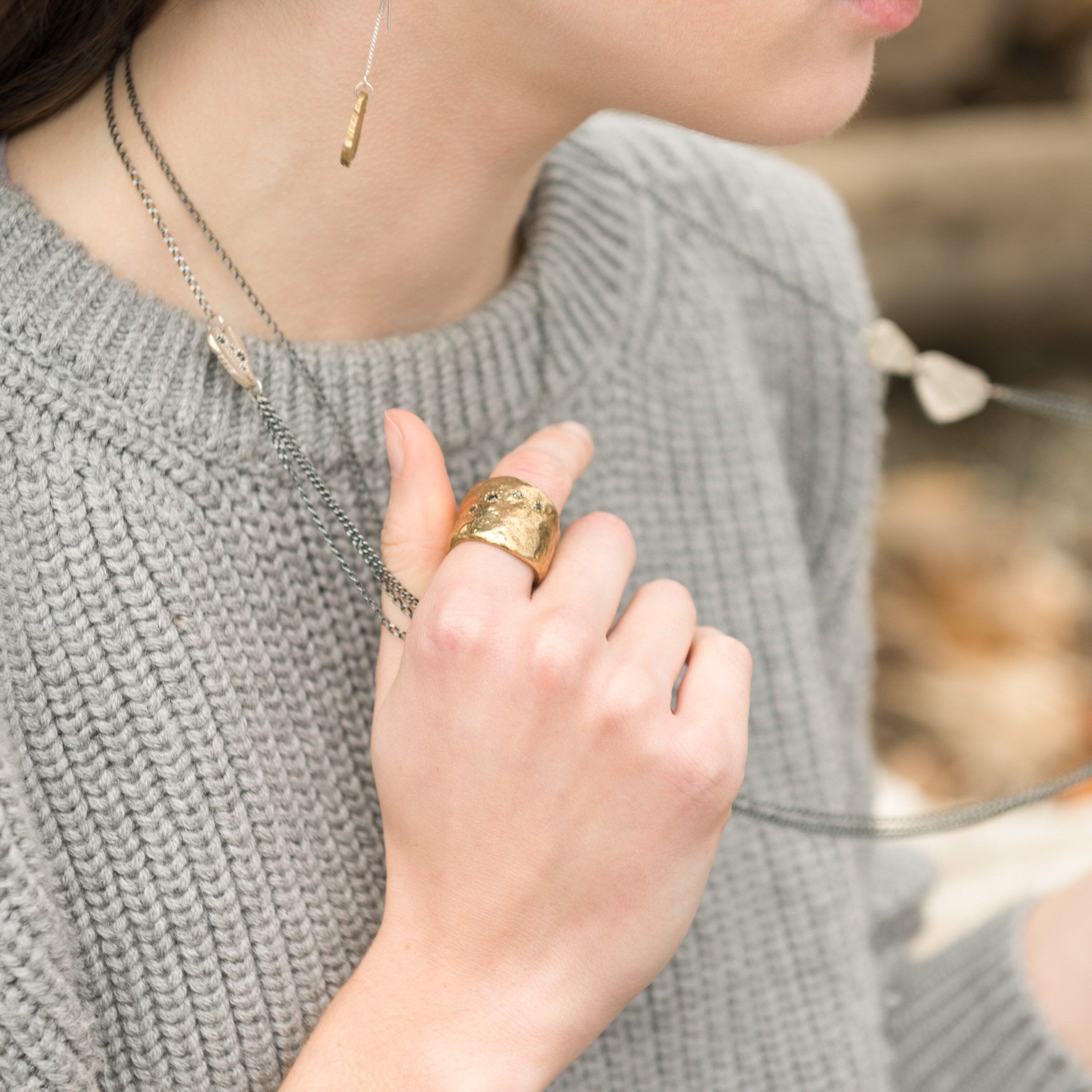 Bronze Five-Diamond Ring