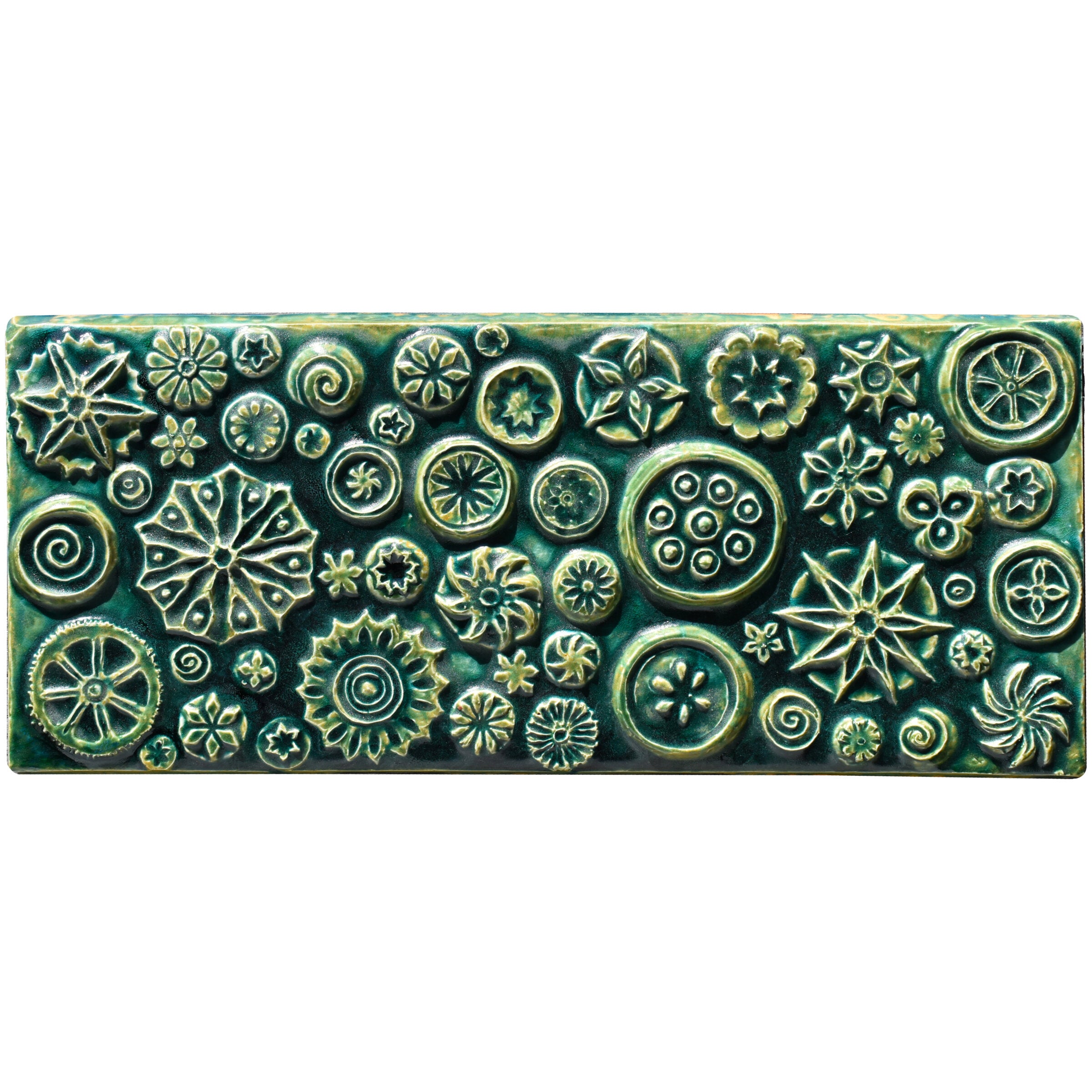 Mosaic of Circles Ceramic Wall Tile in Emerald