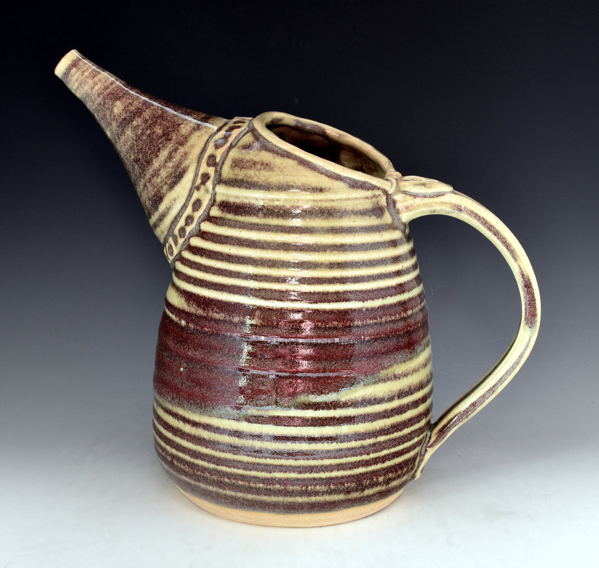Copper Red Striped Pitcher
