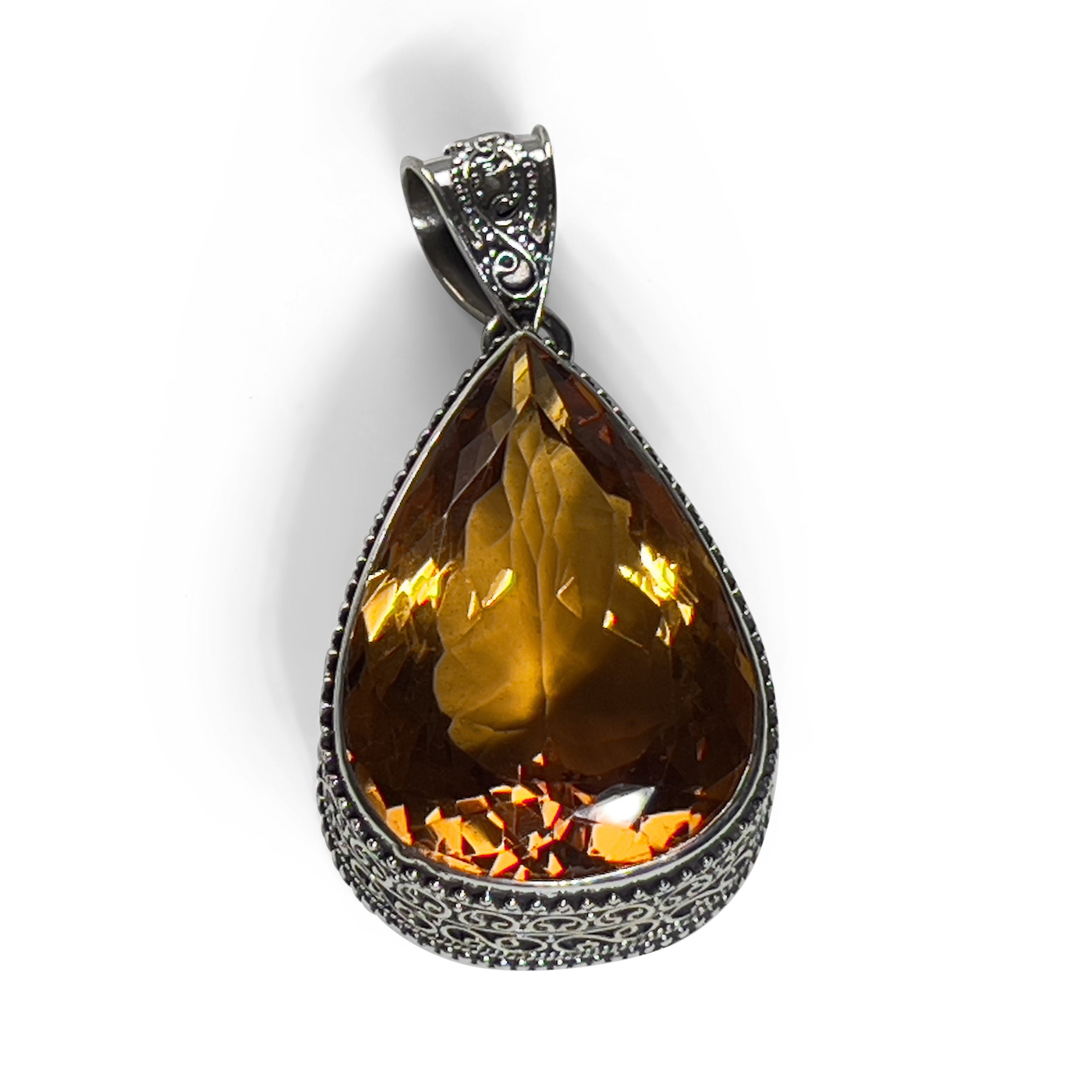 Orange Quartz Convertible Rubber Necklace