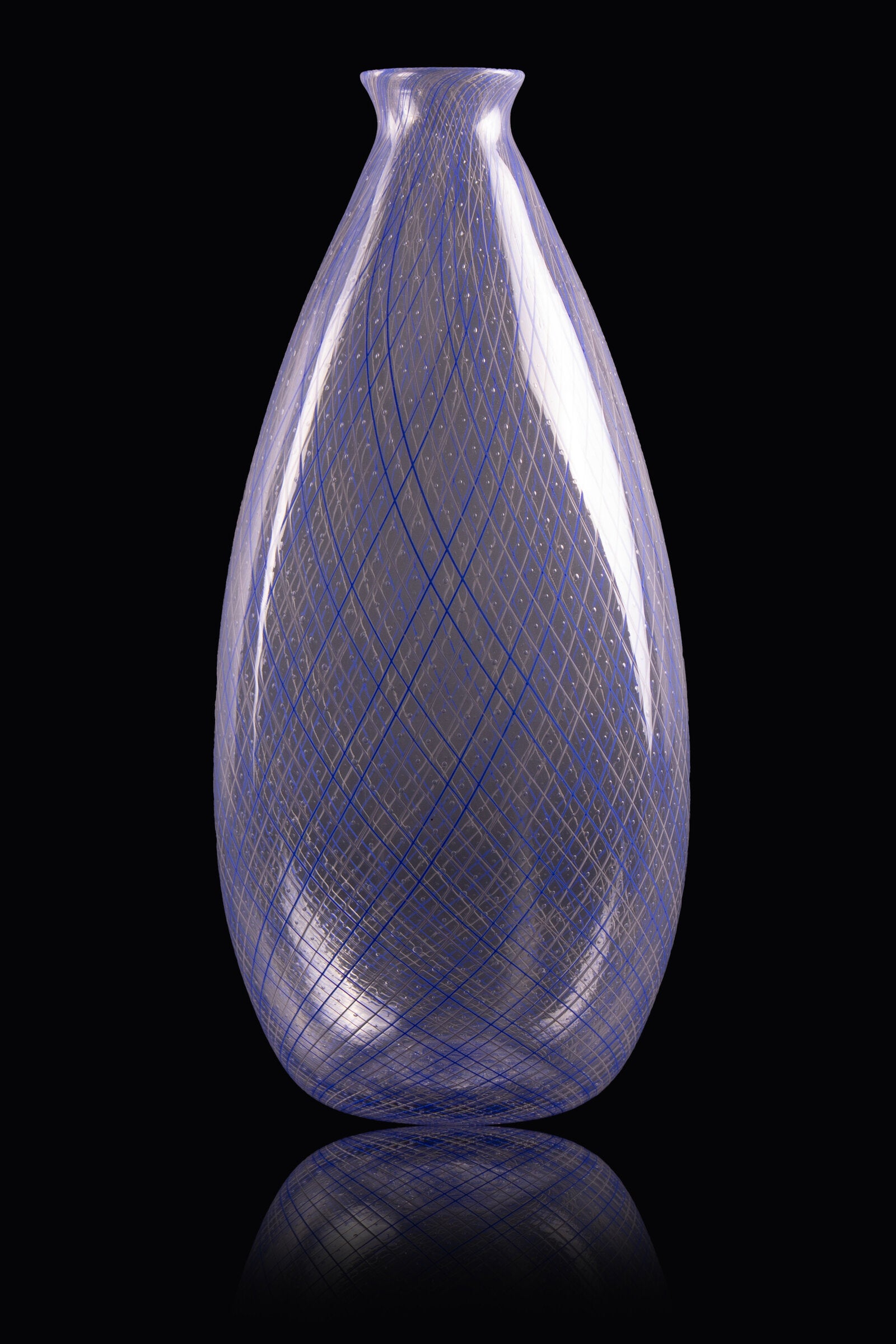Blue and Gray Tall Vase