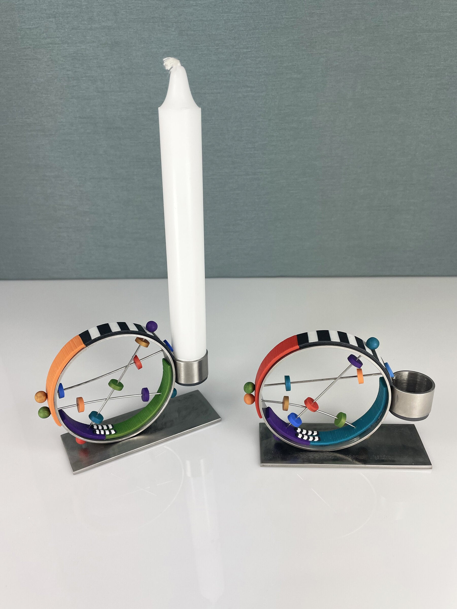 Circle Circle Candleholders Pair