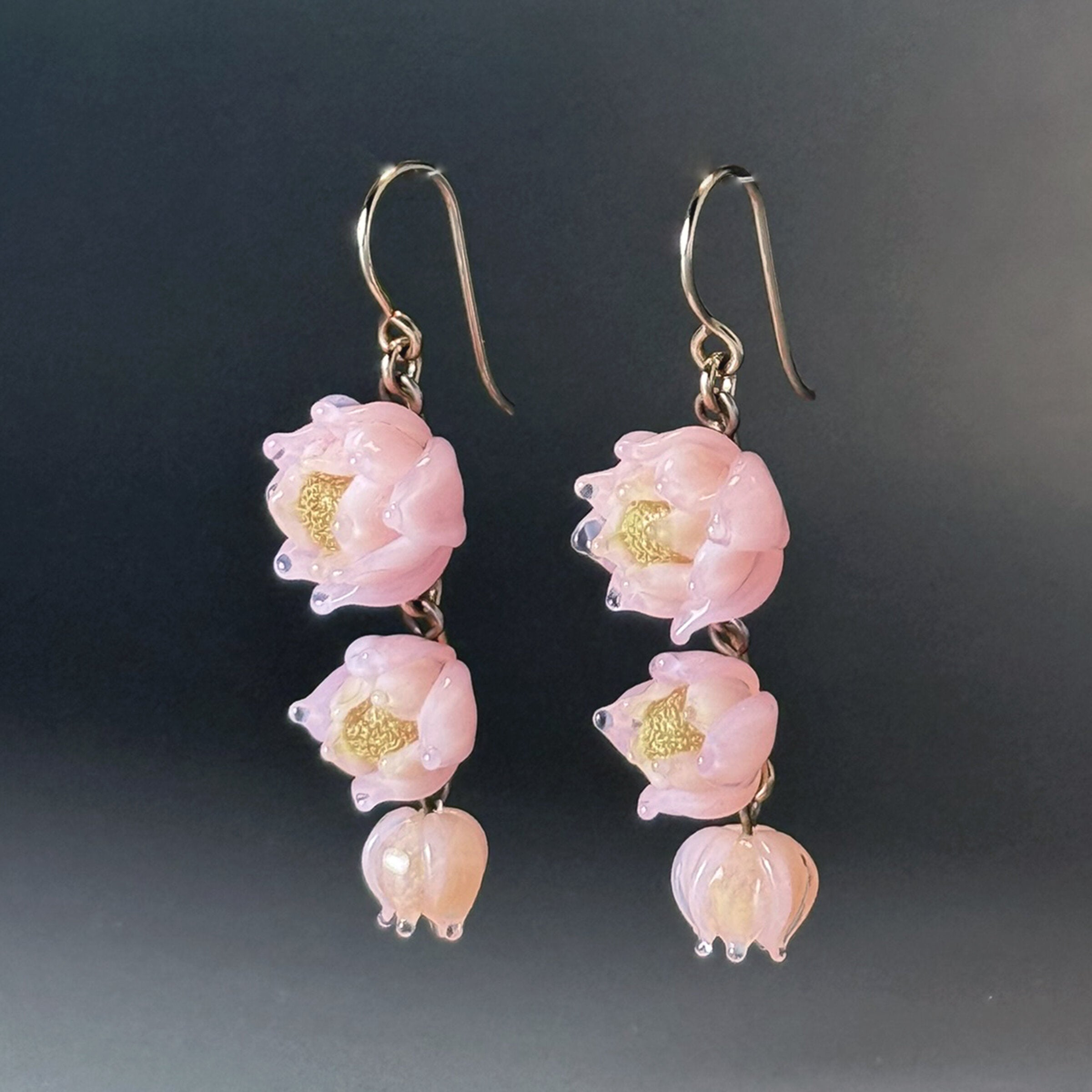 Blooming Softly in Pink Earrings