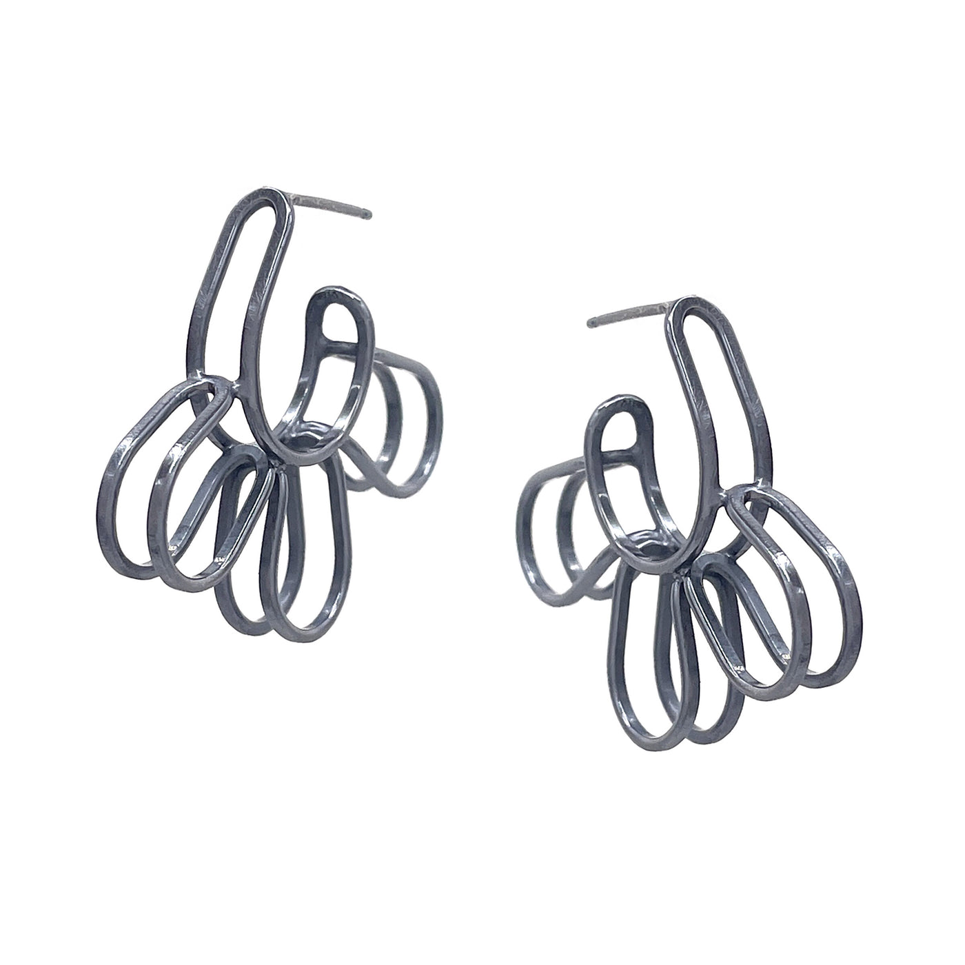 Link Hoop Petal Earrings
