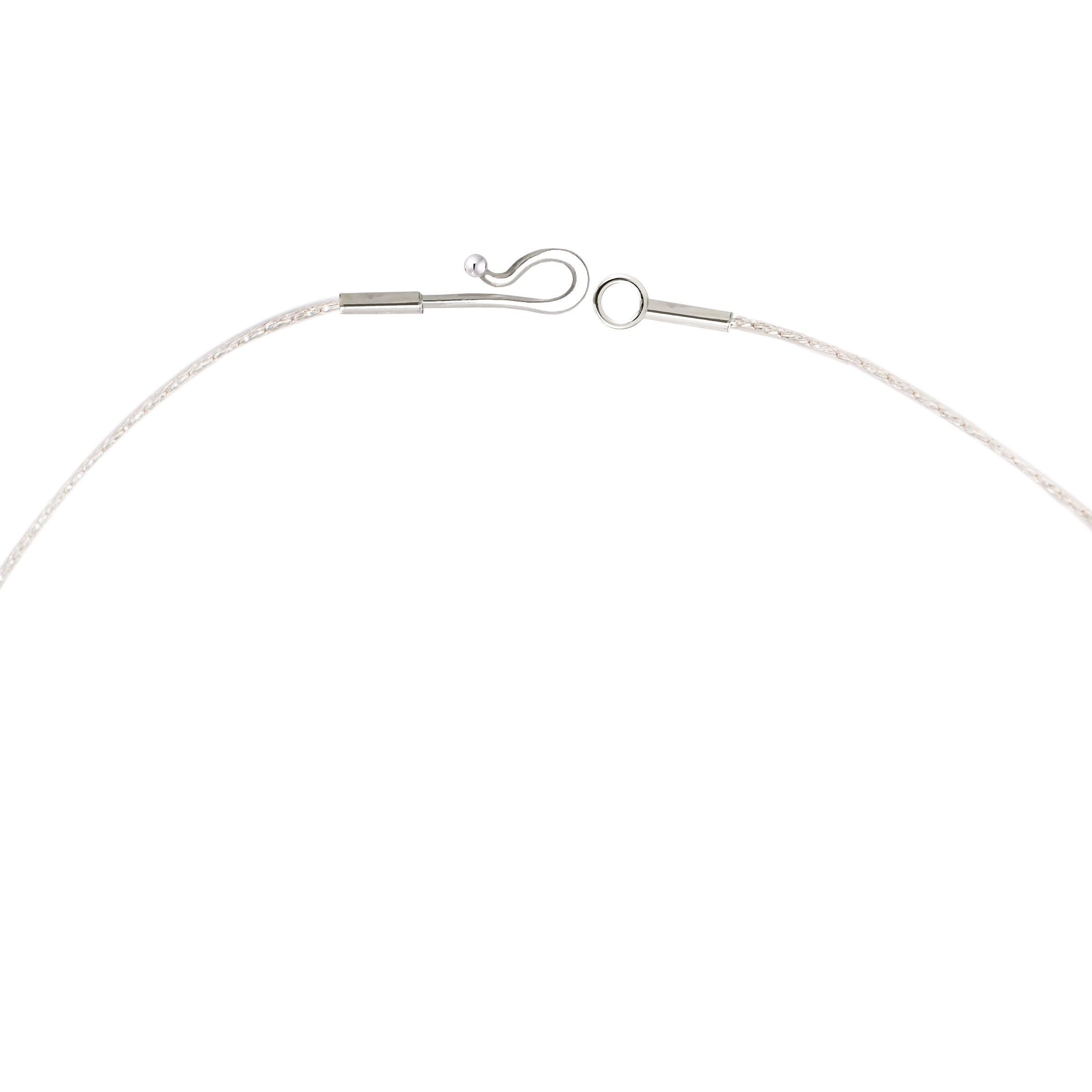 Hook Clasp with bright sterling silver chain
