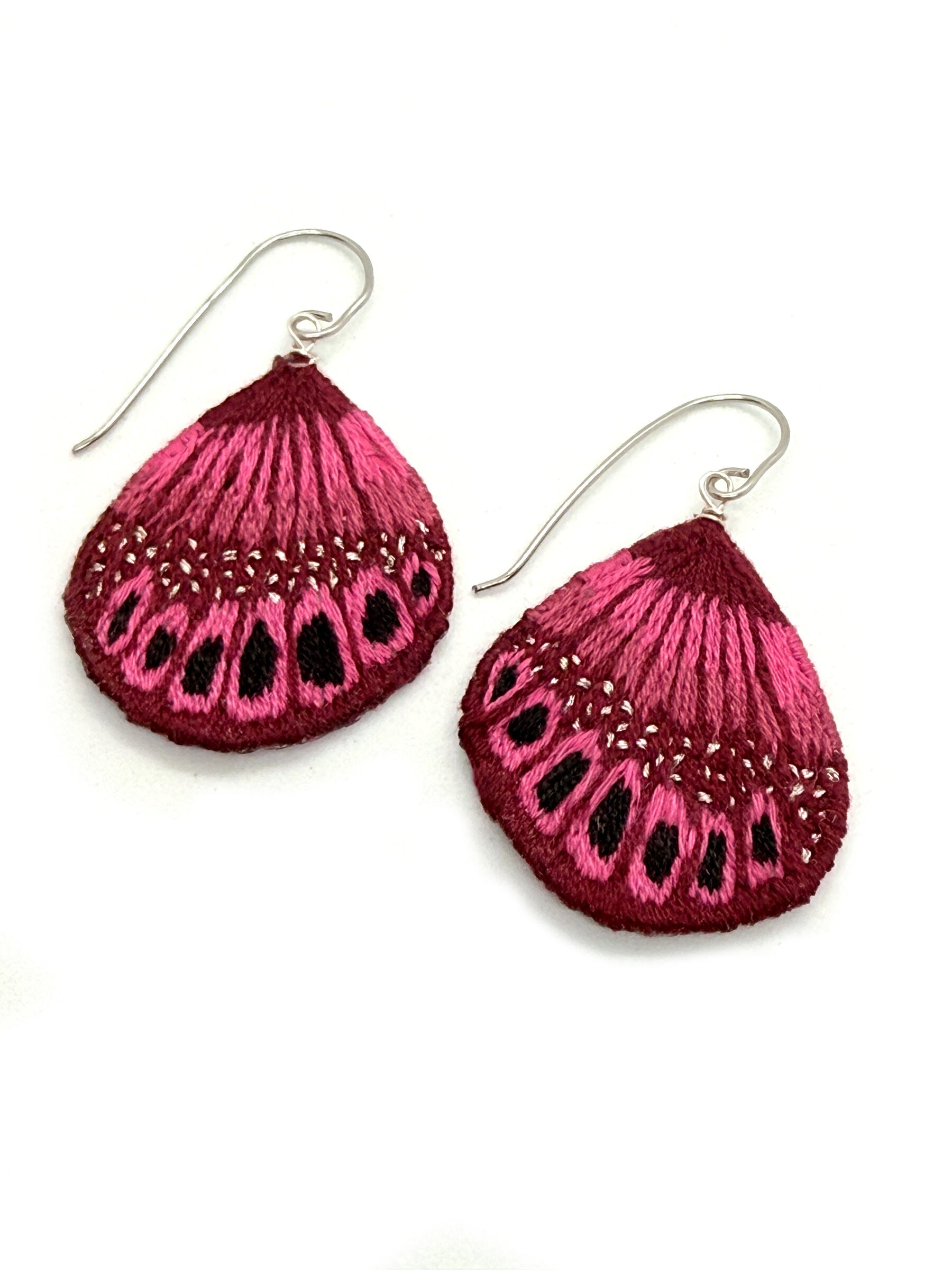 Pink Butterfly Wing Earrings