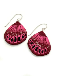 Pink Butterfly Wing Earrings