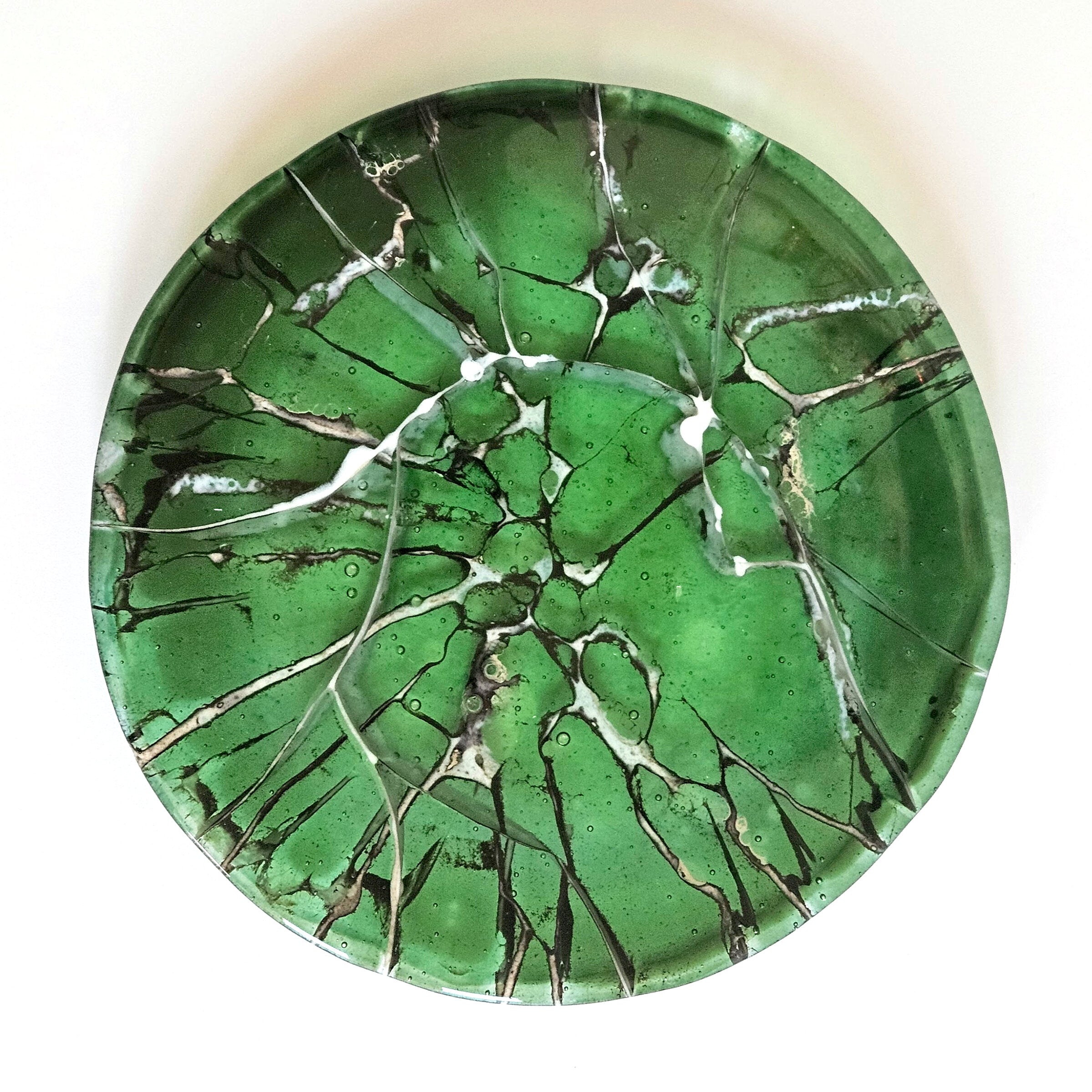 Green Sculptural Glass Bowl - Resilience Series