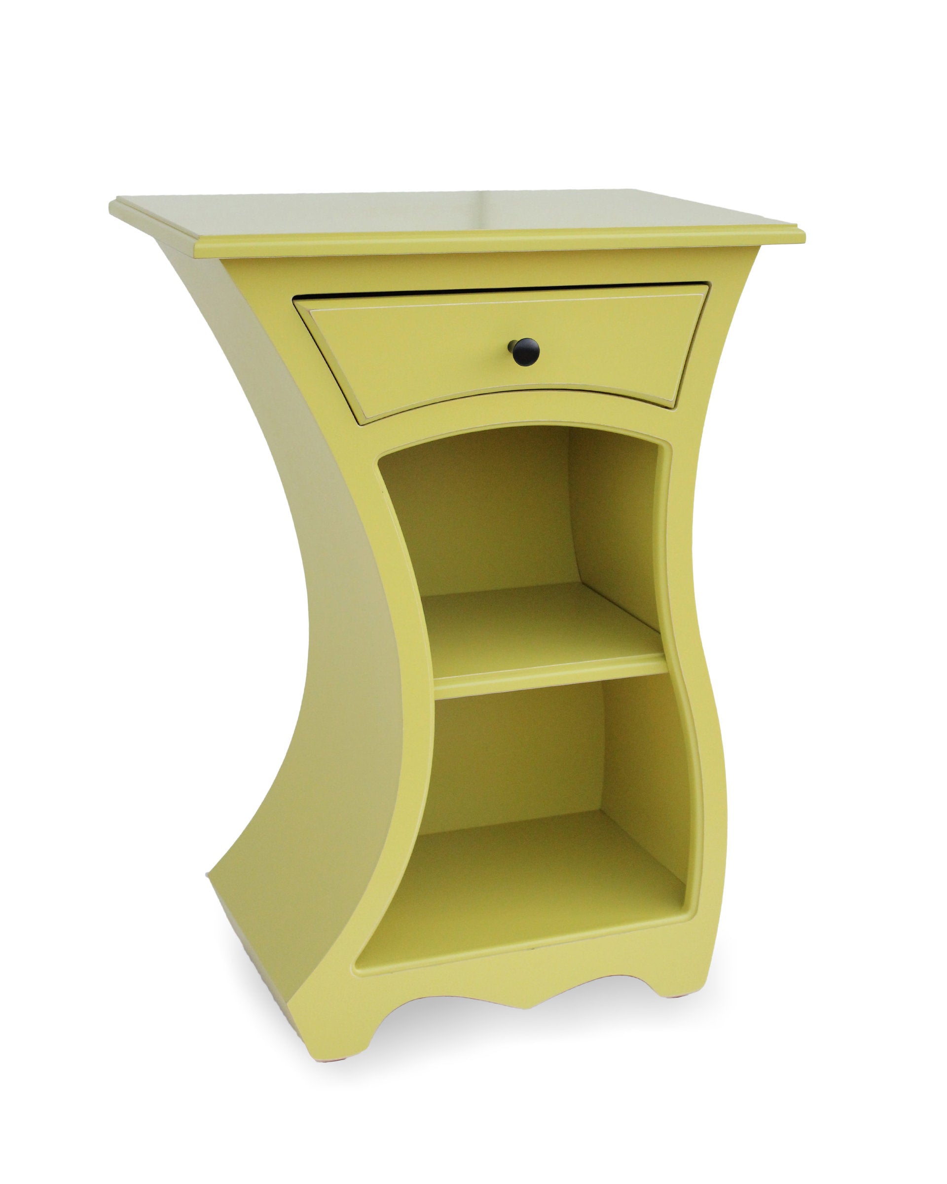right curve, chartreuse paint