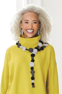 black & gray, shown with the LParallel Earrings by Genevieve Williamson