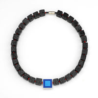 Japanese Lava Necklace in Red and Black