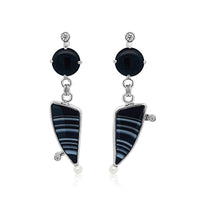 Midnight Tuxedo Agate Earrings