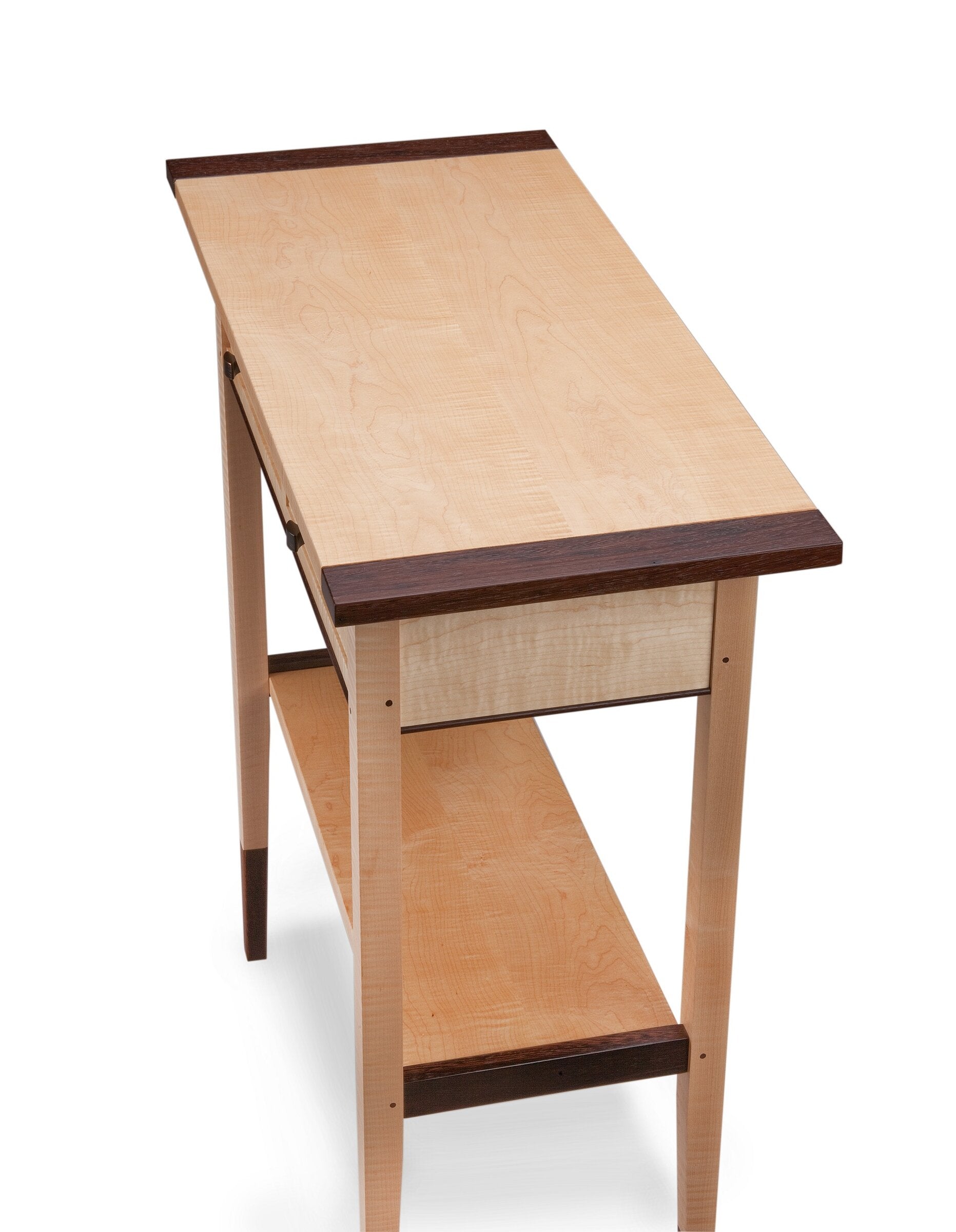 Tiger Maple Two Drawer Hall Table