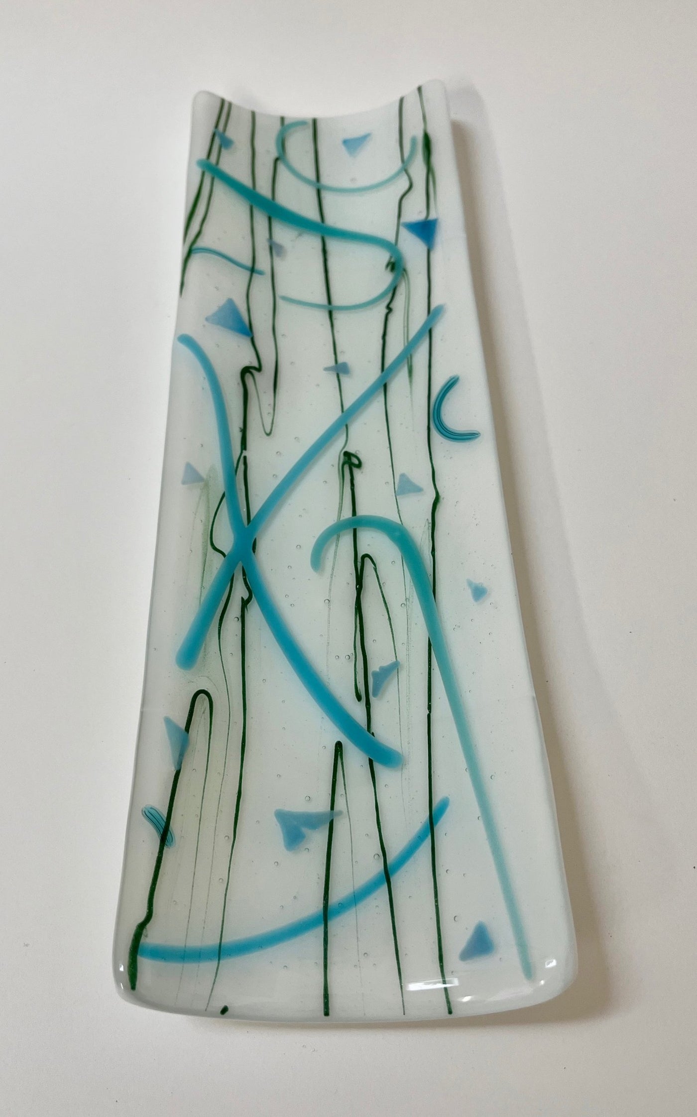 Blue Swirls and Triangles Platter