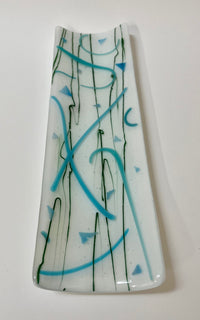 Blue Swirls and Triangles Platter