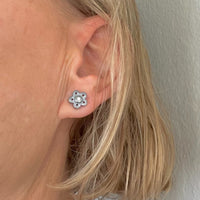 Diamond Flower Earrings