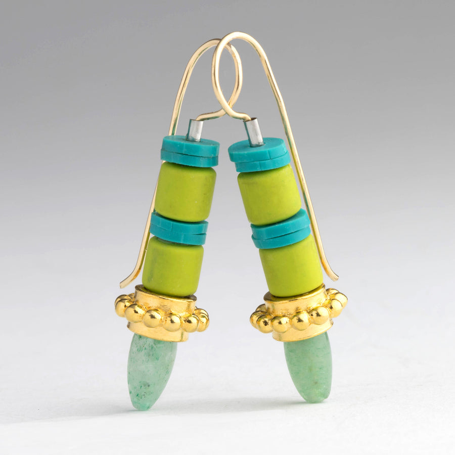 Blue & Green Etruscan Earrings