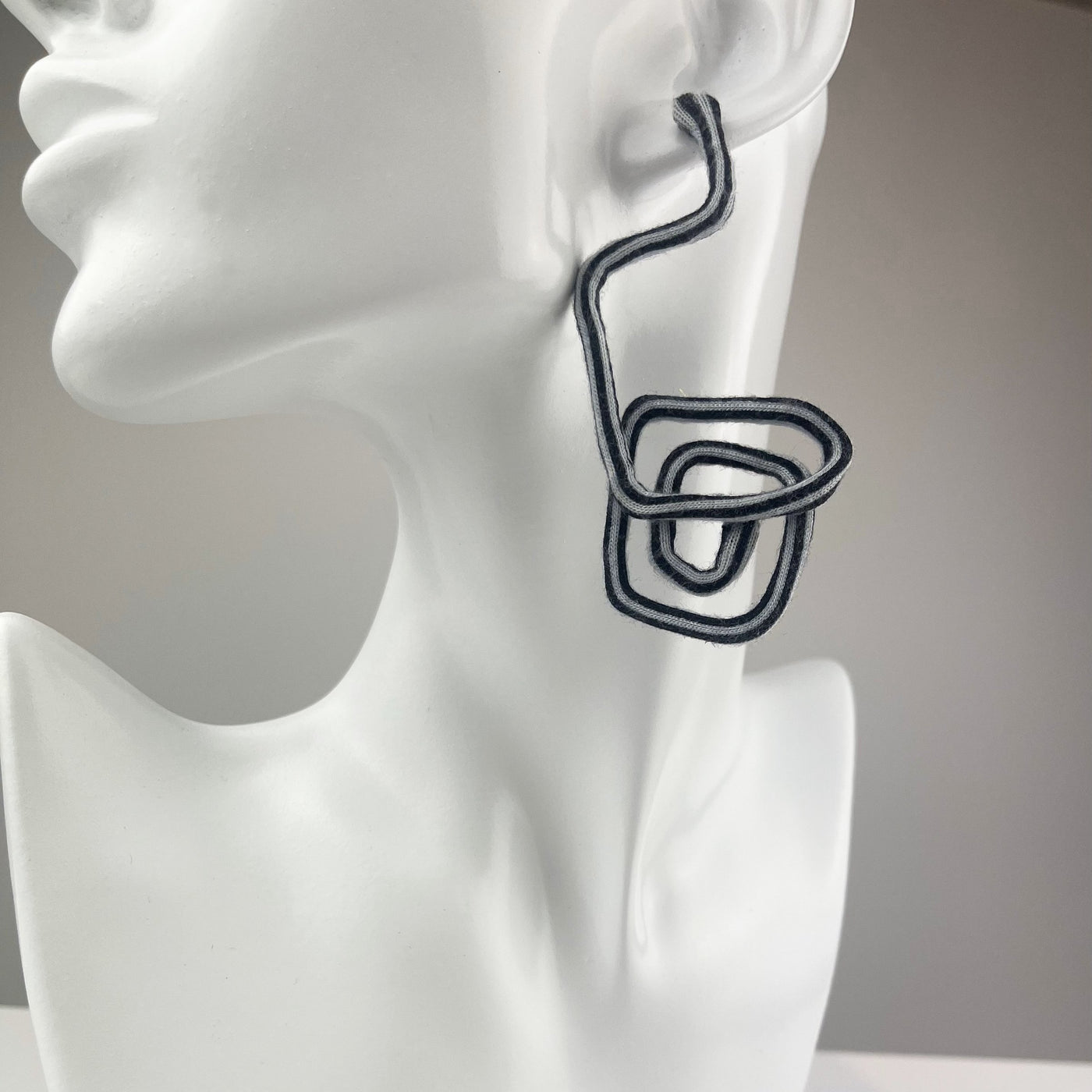 example of the earring's flexibility