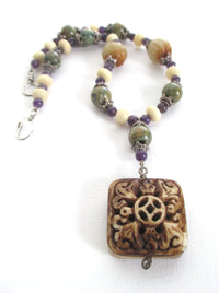 Rhyolite, Jade and Amethyst Necklace