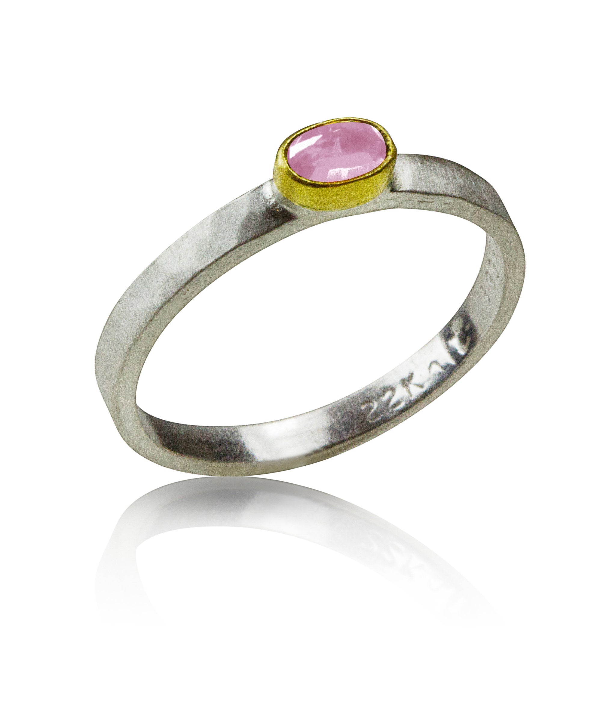 pink sapphire stacking ring