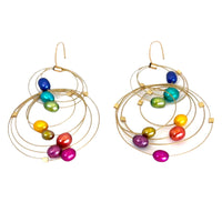 Rainbow Pearl & Gold Cable