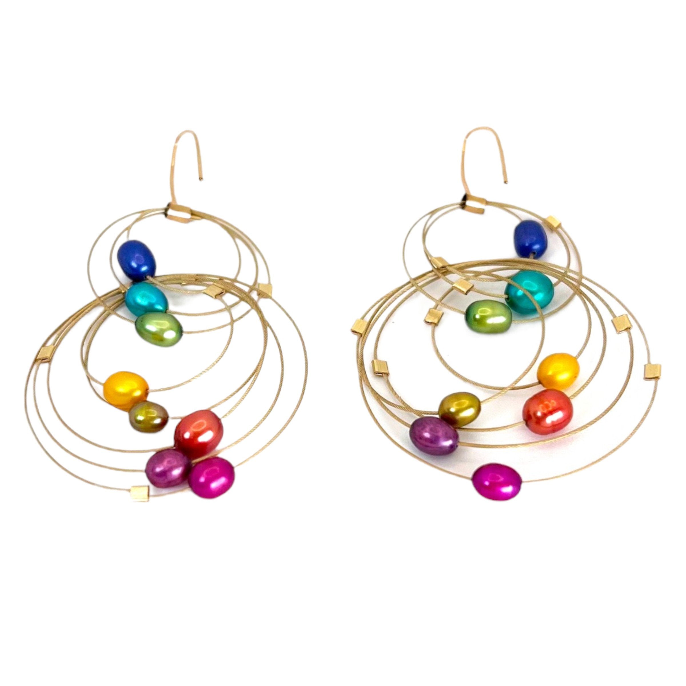Rainbow Pearl & Gold Cable