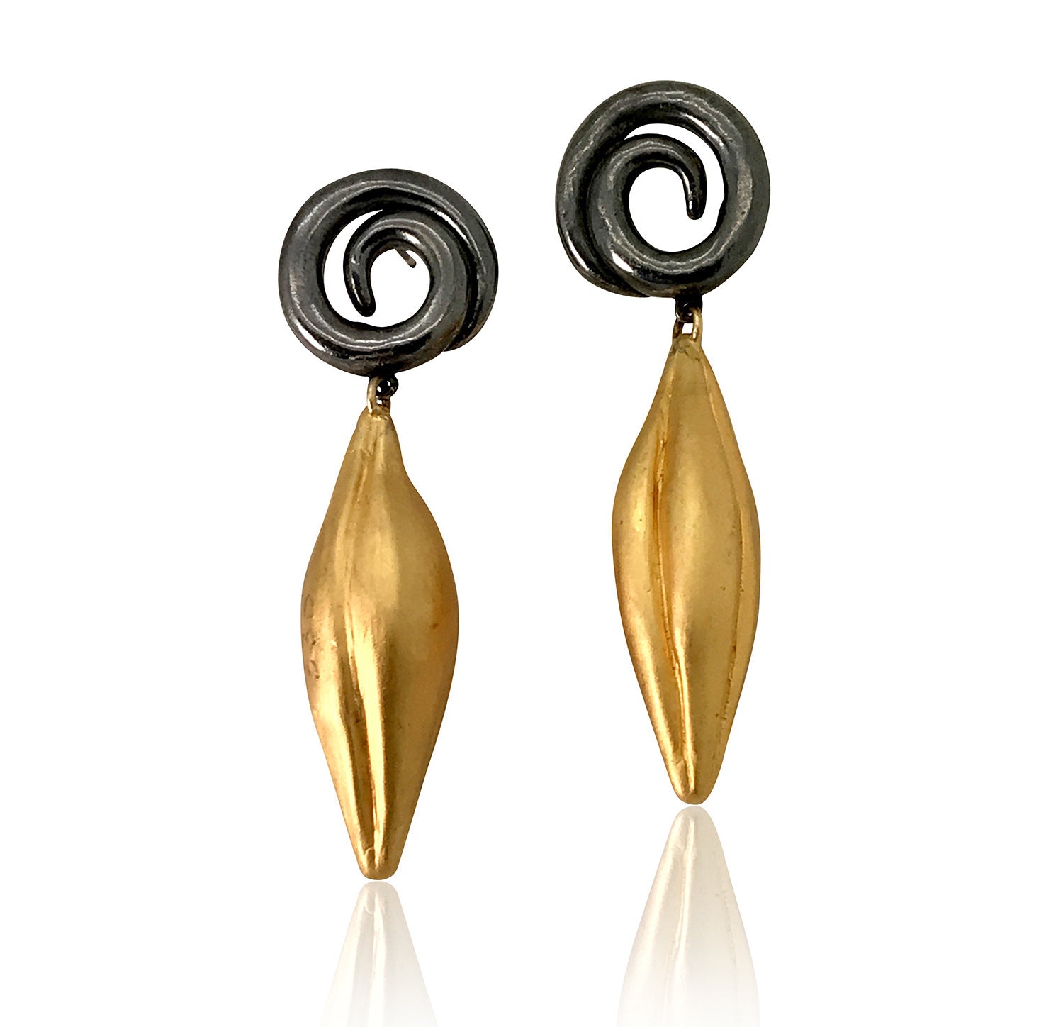 18K Gold Vermeil and Oxidized Silver