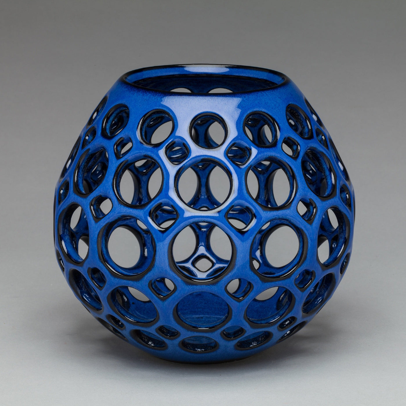 Pierced Cobalt Teardrop Vessel