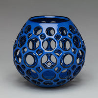 Pierced Cobalt Teardrop Vessel