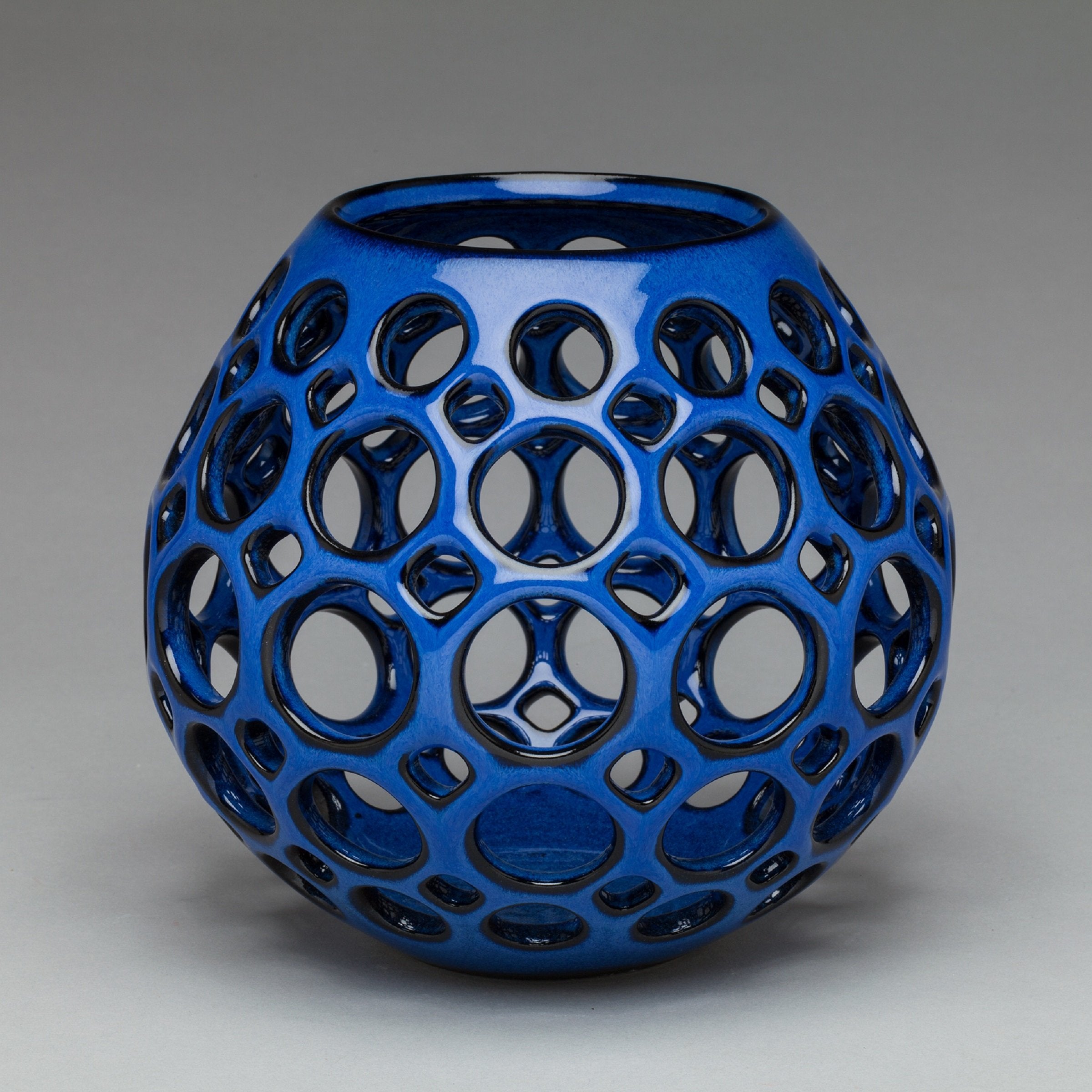 Pierced Cobalt Teardrop Vessel