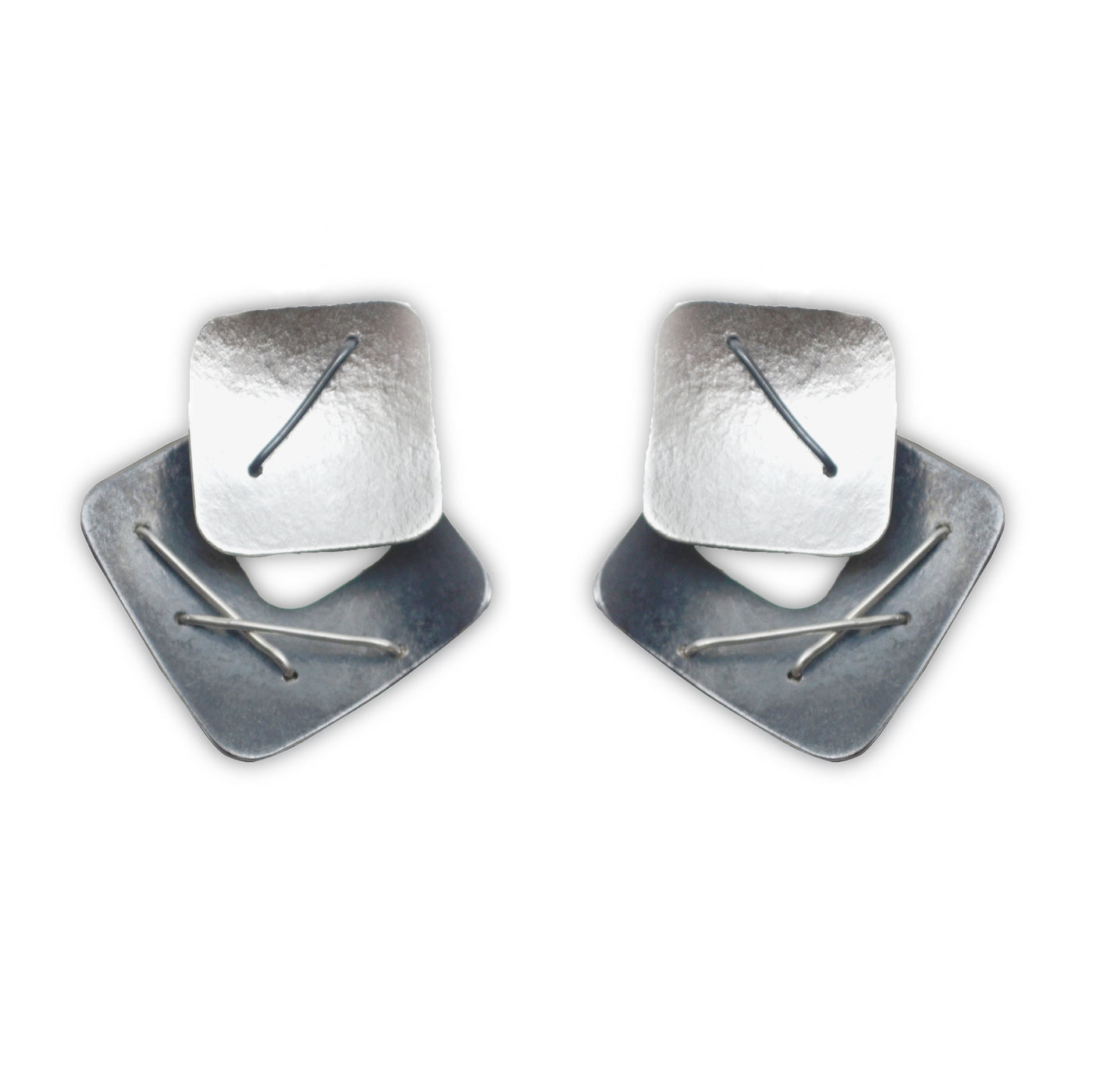 bright silver top square with post backs