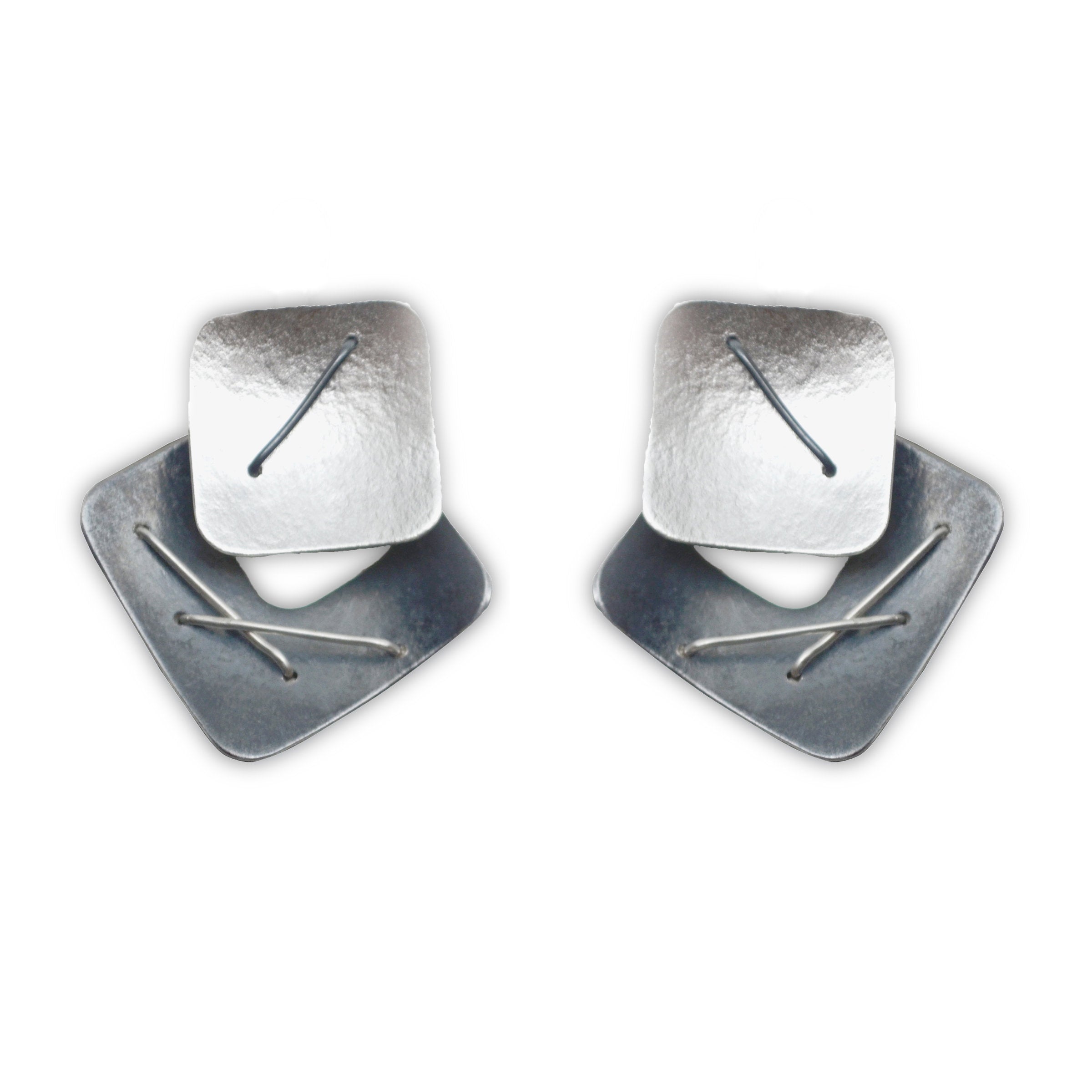 bright silver top square with post backs
