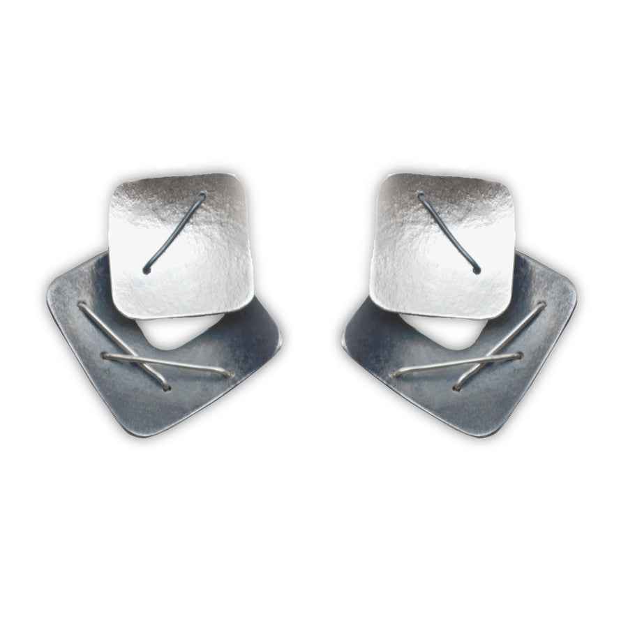 bright silver top square with post backs
