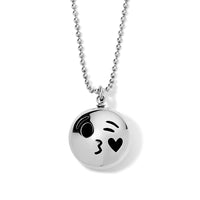Silver Kissing Smiley Pendant