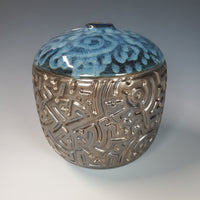 Closed Form Carved Moon Pot