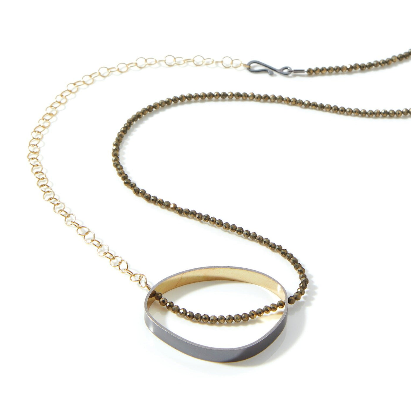 Gold Inside Oval Necklace