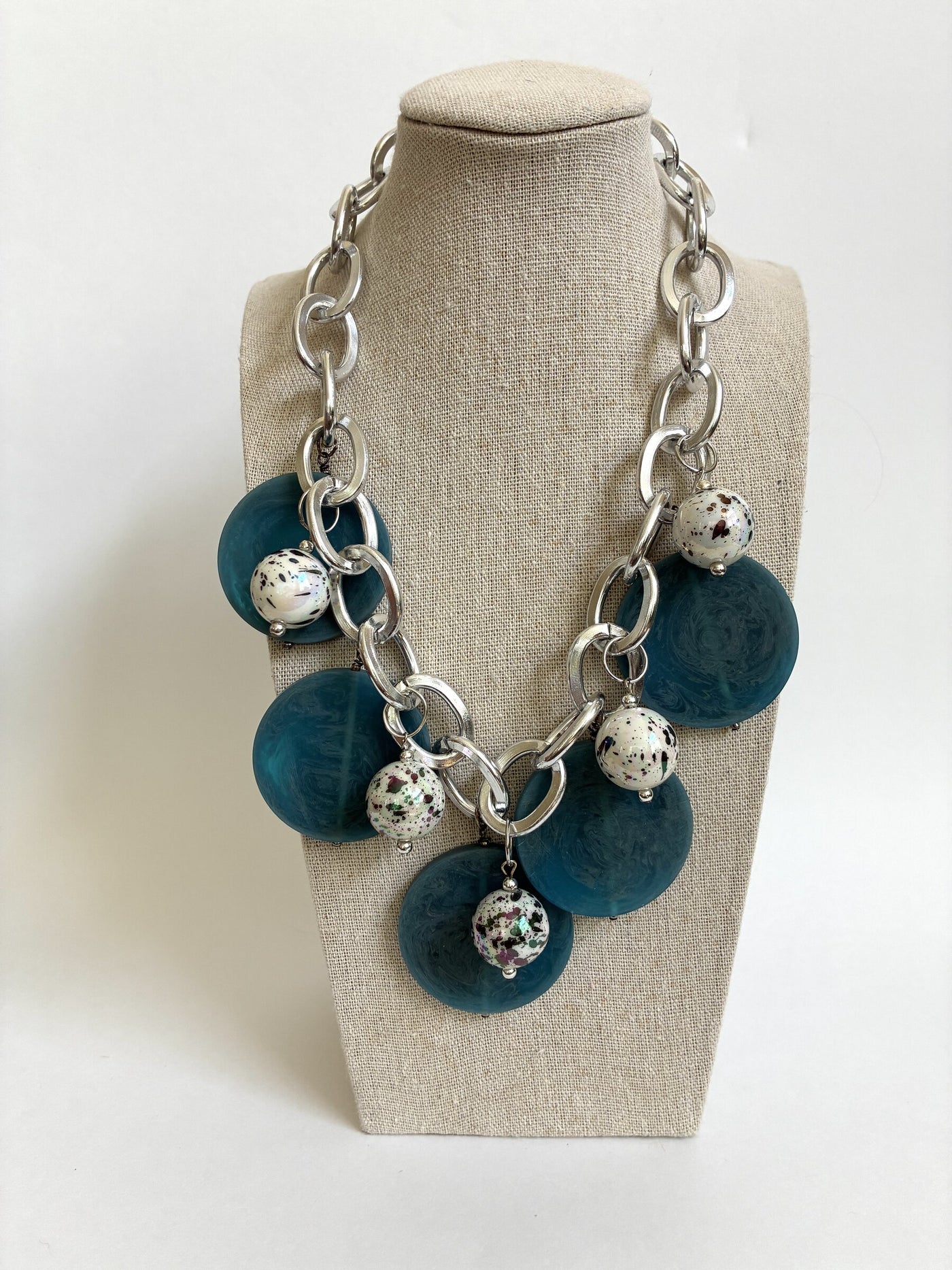 Silver Chain Charm Necklace
