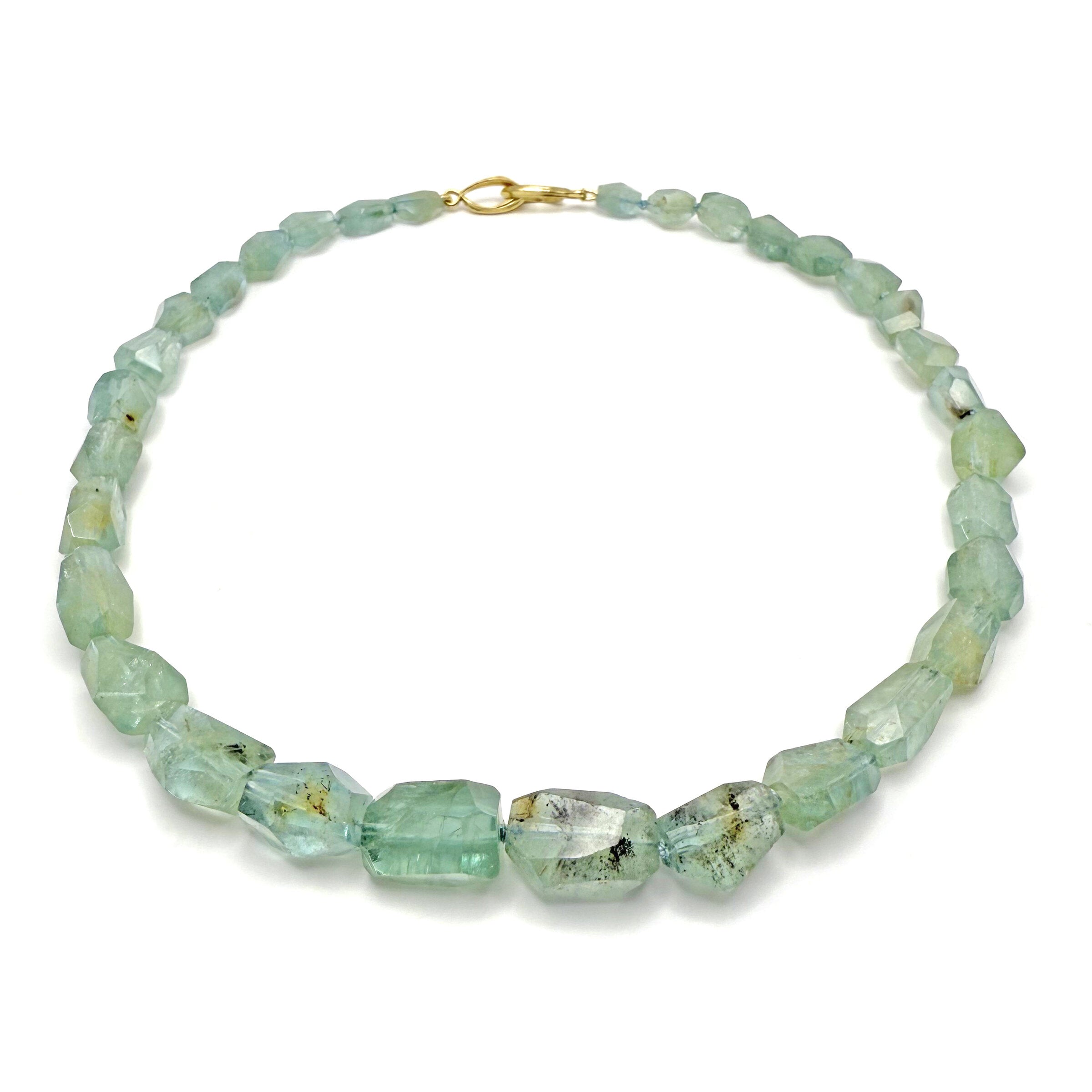Seafoam Aquamarine Chiseled Candy Necklace