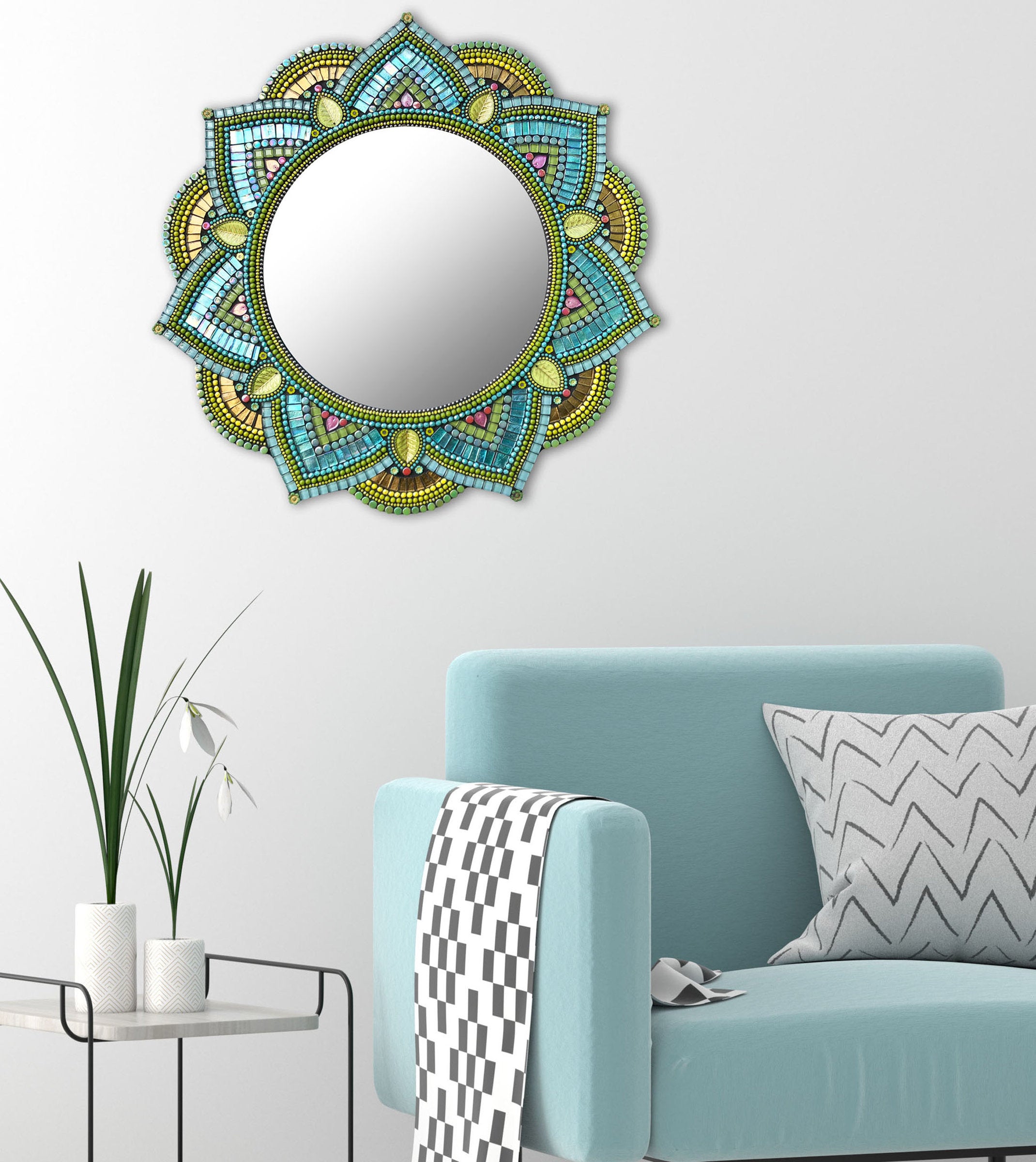 Starlight Mandala, Lime Aqua