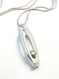 Silver Floating Pearl Pendant