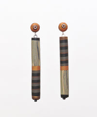 Old Gold Tube Dangle Earrings