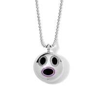 Large Stone Studded Surprised Smiley Pendant