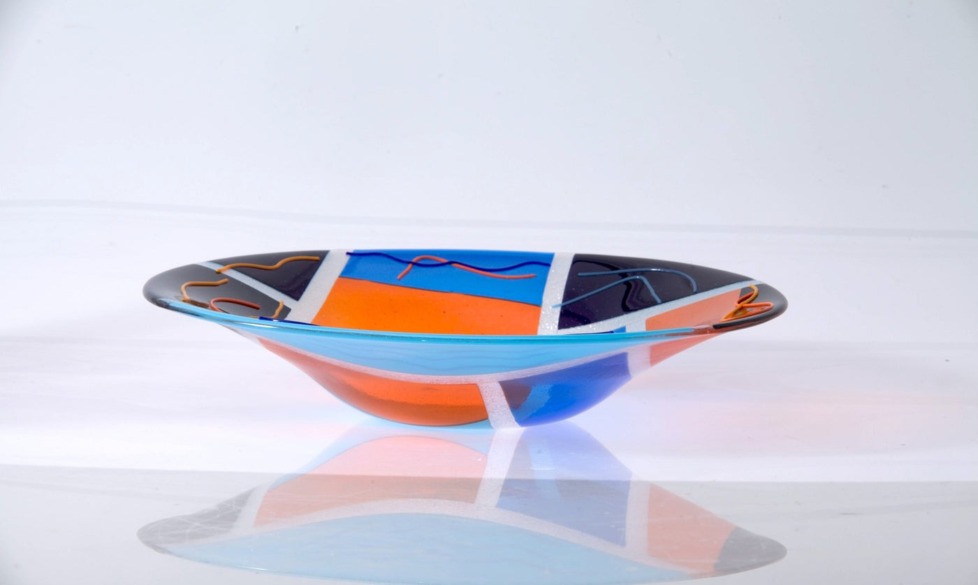 Mediterranean Art Glass Bowl