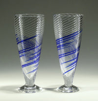 Blue Stripe Soda Glasses