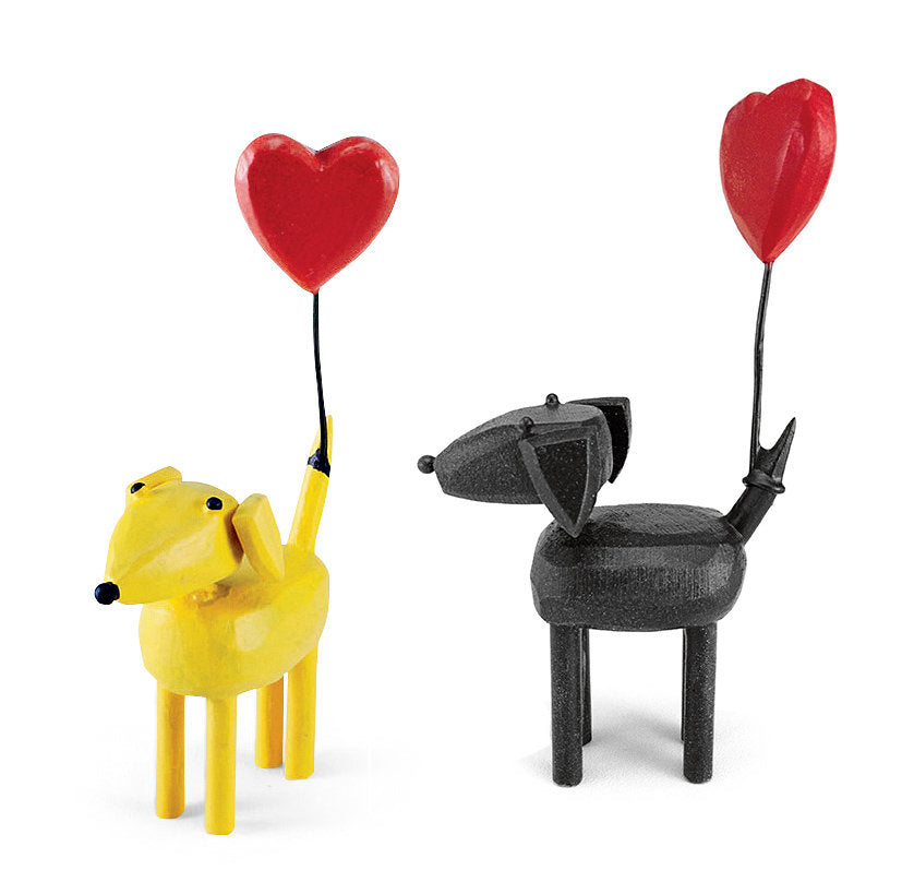 Dogs with Heart Balloons