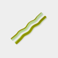 Wiggle Green Tapers with Brass Holder
